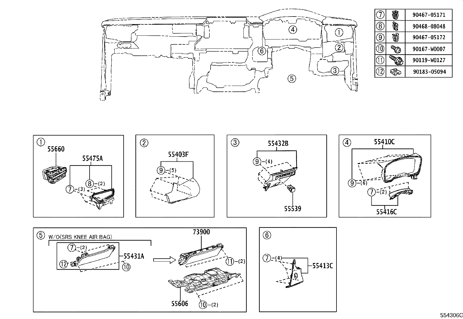 55307-02520 BRACE SUB-ASSY, INSTRUMENT PANEL, NO.2 product image