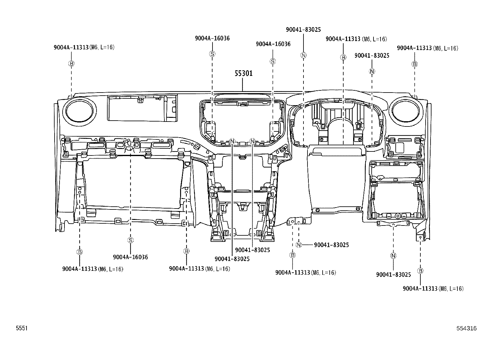 55357-BZ120 CUSHION, INSTRUMENT PANEL, NO.3 product image