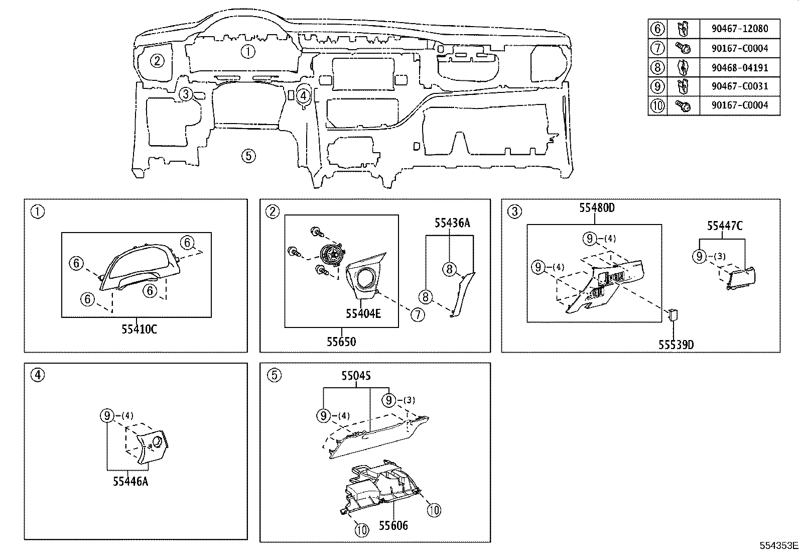 55341-02440 BRACE, INSTRUMENT PANEL, NO.1 product image
