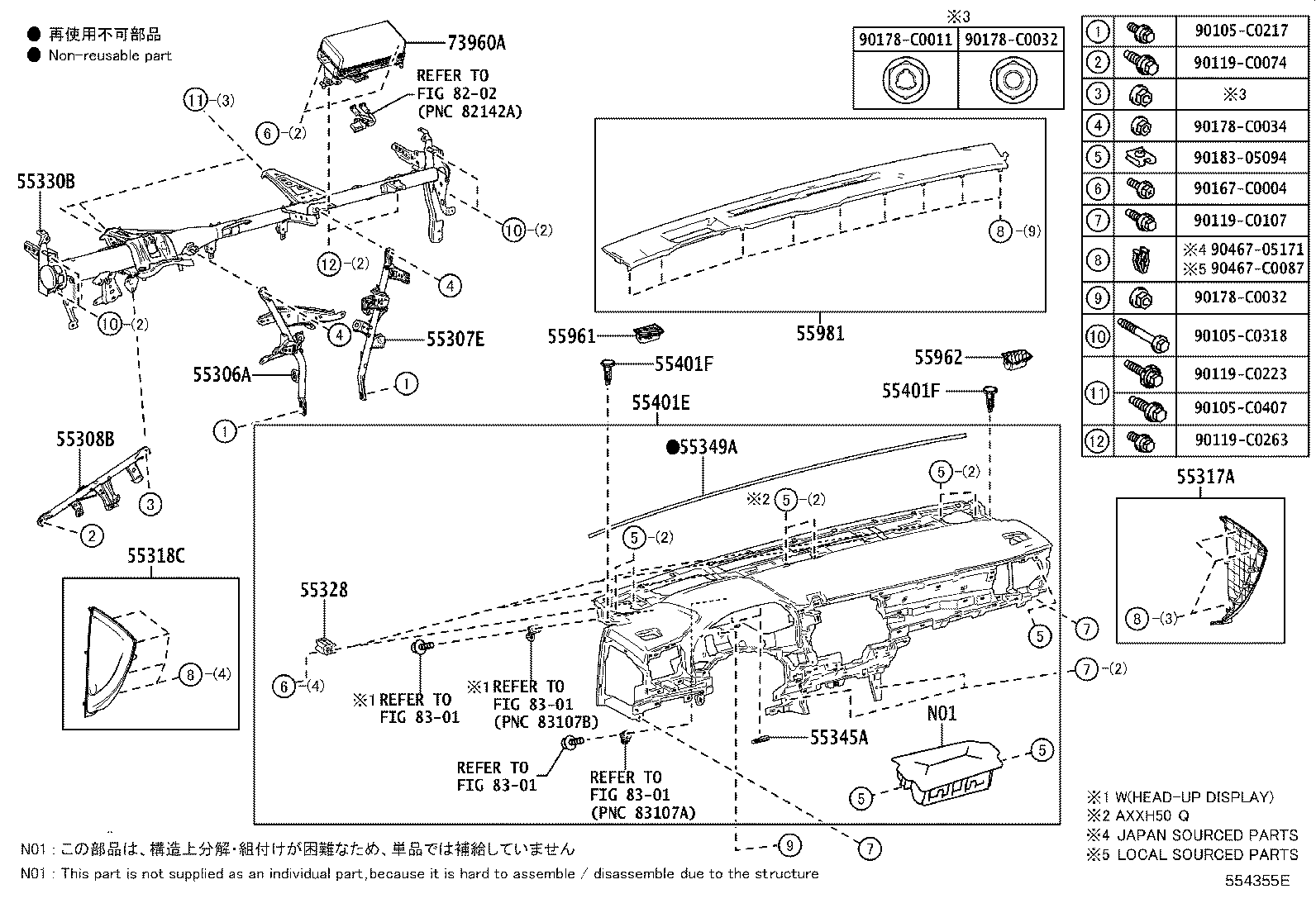 55405-07040 PANEL SUB-ASSY, INSTRUMENT CLUSTER FINISH, CENTER product image