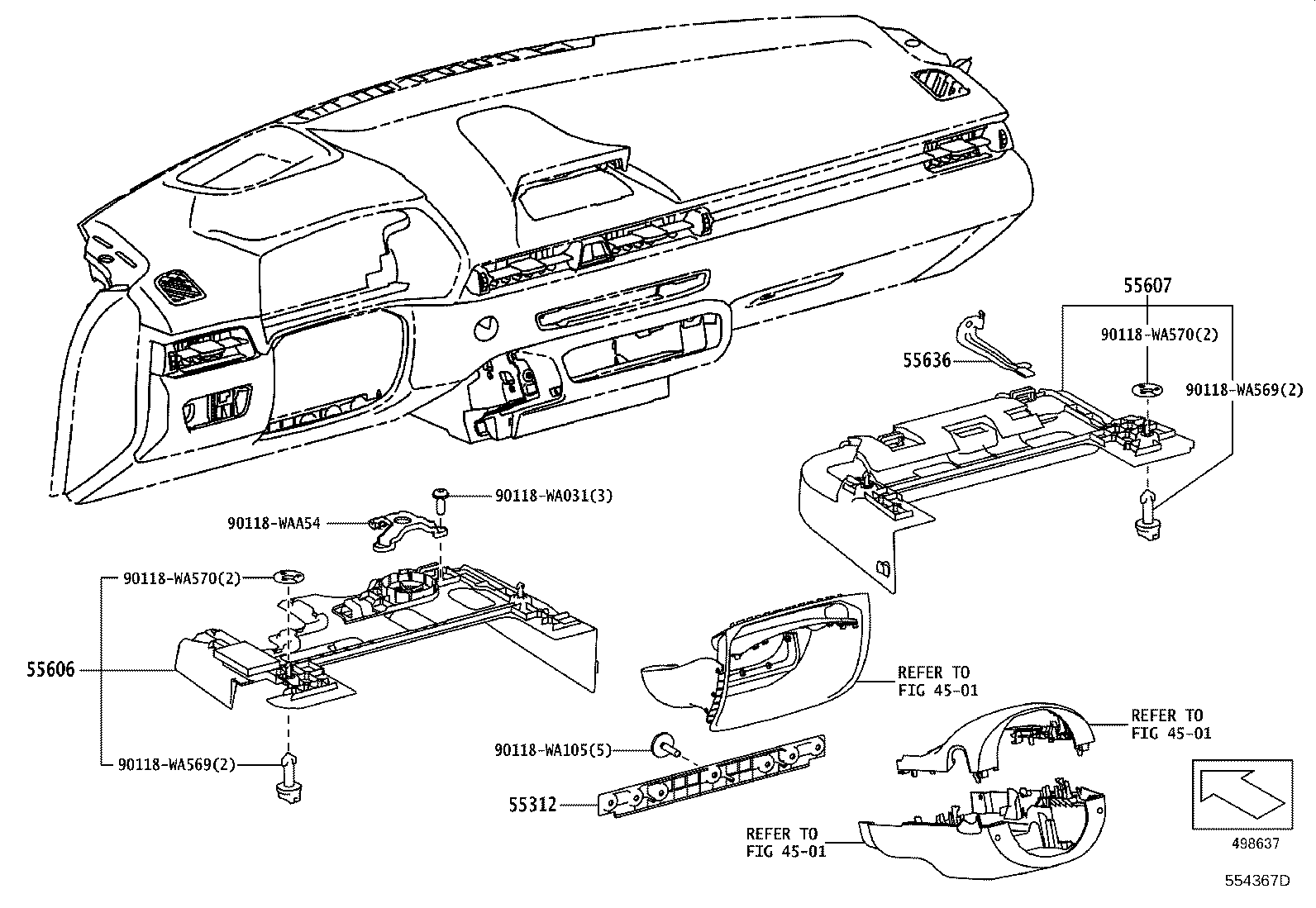 Toyota 90118-WA108 CUSHION, GLOVE COMPARTMENT DOOR CHECK