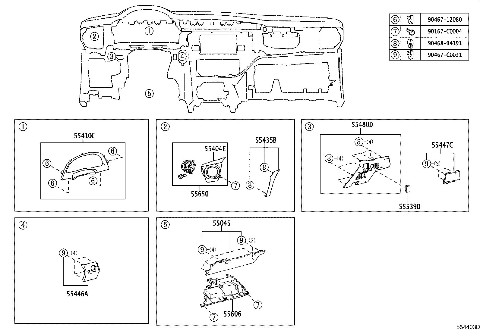 55355-02410 CUSHION, INSTRUMENT PANEL, NO.1 product image