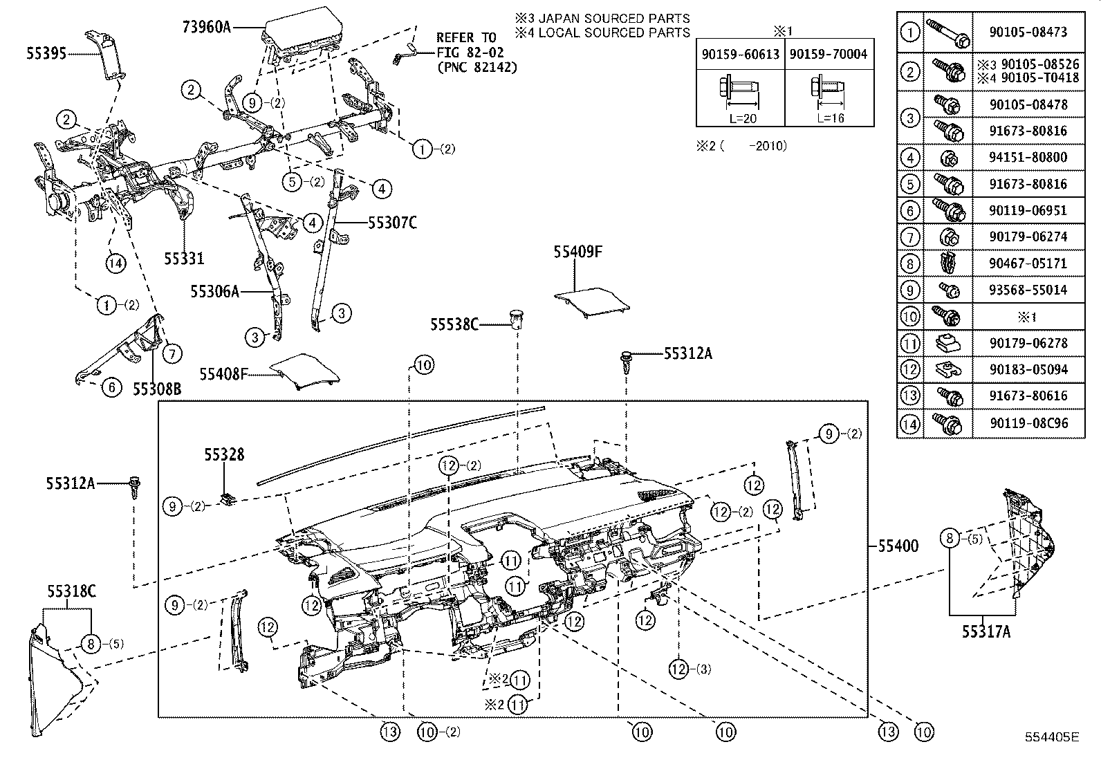 55405-02830 PANEL SUB-ASSY, INSTRUMENT CLUSTER FINISH, CENTER product image