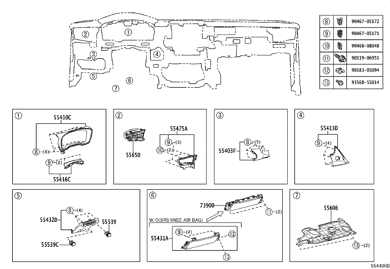 55405-02830 PANEL SUB-ASSY, INSTRUMENT CLUSTER FINISH, CENTER product image