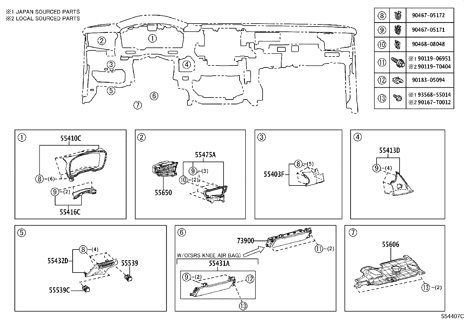 55405-02830 PANEL SUB-ASSY, INSTRUMENT CLUSTER FINISH, CENTER product image