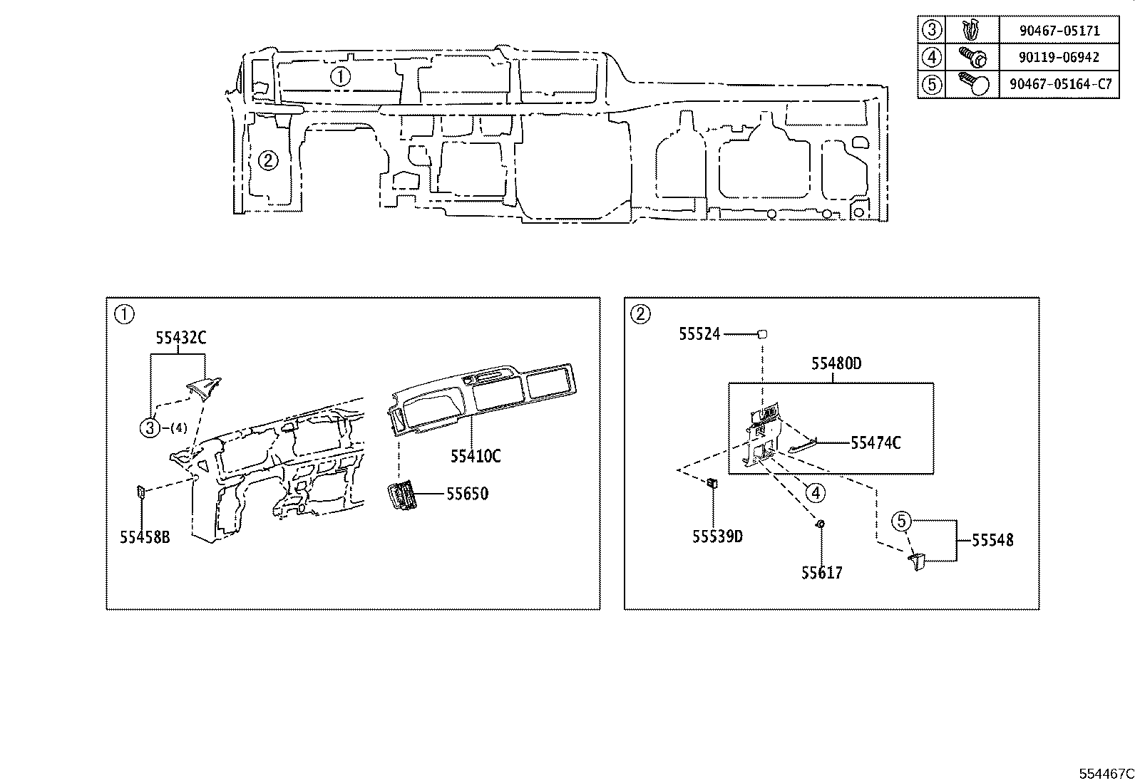 55341-36020 BRACE, INSTRUMENT PANEL, NO.1 product image