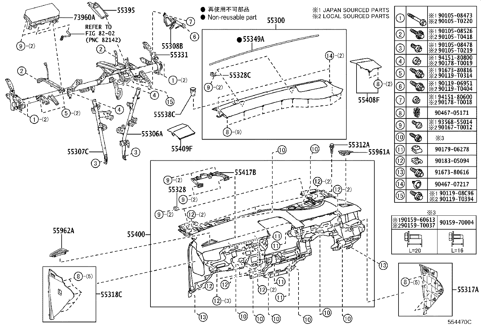 55405-02830 PANEL SUB-ASSY, INSTRUMENT CLUSTER FINISH, CENTER product image