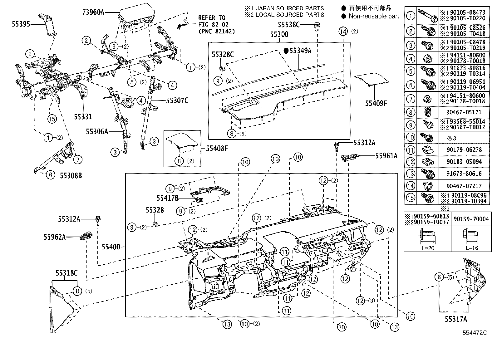 55405-02830 PANEL SUB-ASSY, INSTRUMENT CLUSTER FINISH, CENTER product image