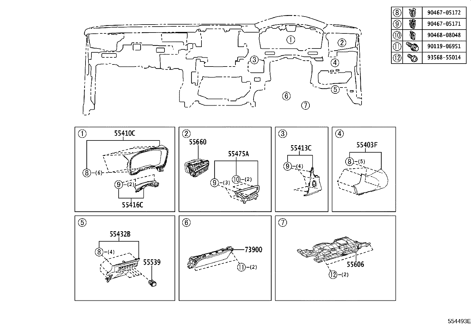 55330-12830 REINFORCEMENT ASSY, INSTRUMENT PANEL product image