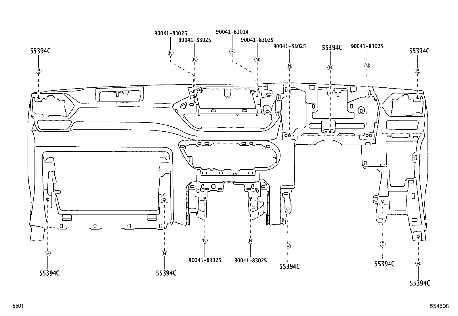 55355-B1130 CUSHION, INSTRUMENT PANEL, NO.1 product image