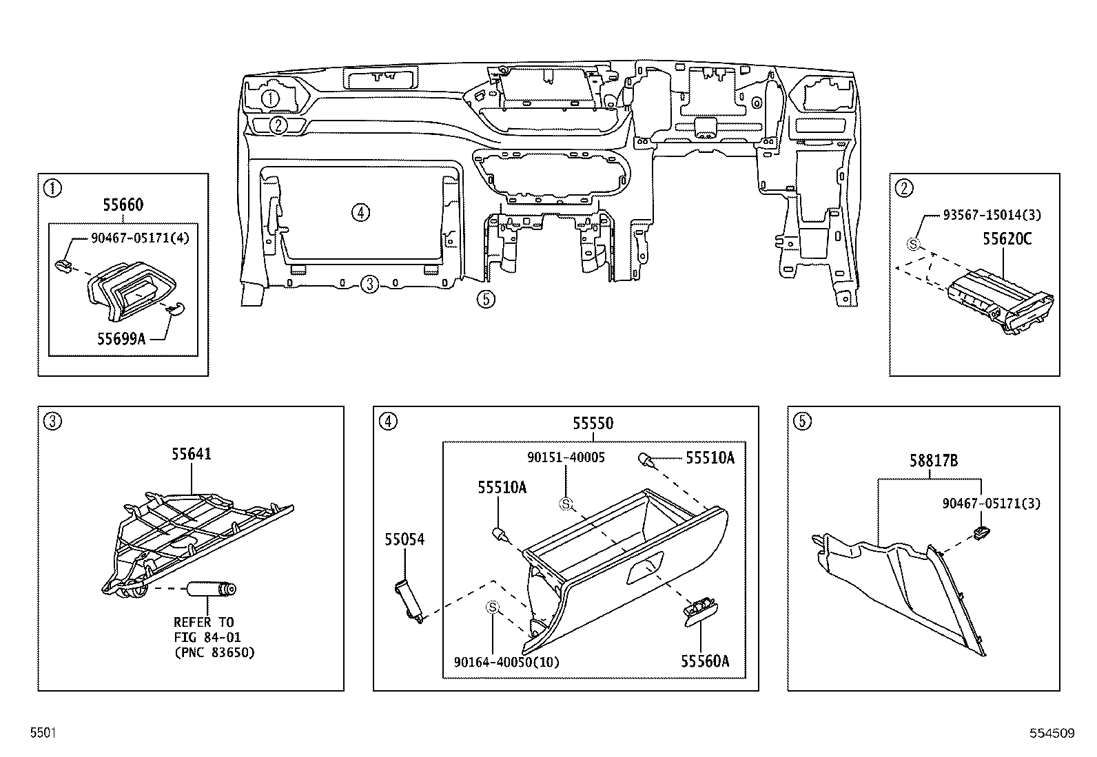 55355-B1130 CUSHION, INSTRUMENT PANEL, NO.1 product image