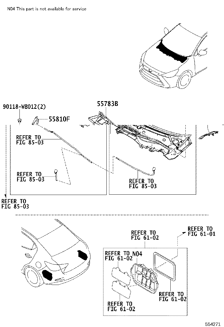 53383-WB002 SEAL, HOOD TO COWL TOP product image