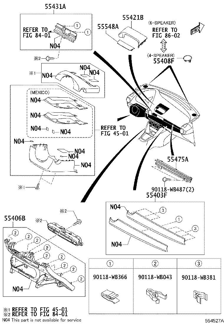 Toyota 55421-WB002 PANEL, INSTRUMENT CLUSTER FINISH, UPPER