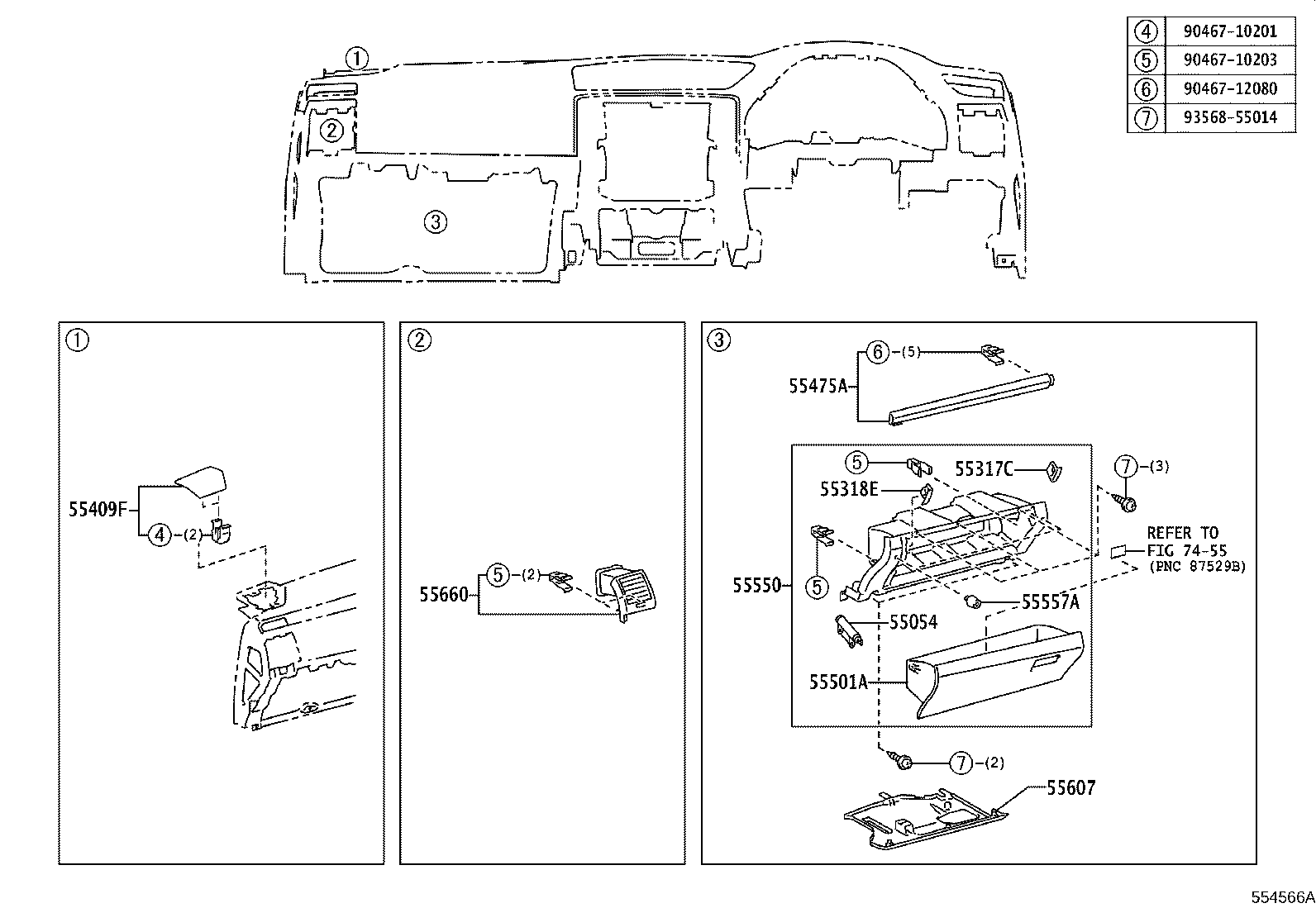 55405-22480 PANEL SUB-ASSY, INSTRUMENT CLUSTER FINISH, CENTER product image
