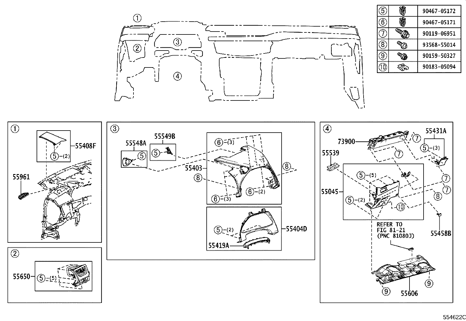 55330-76080 REINFORCEMENT ASSY, INSTRUMENT PANEL product image