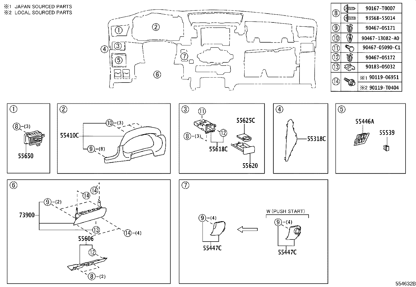 55357-KK090 CUSHION, INSTRUMENT PANEL, NO.3 product image