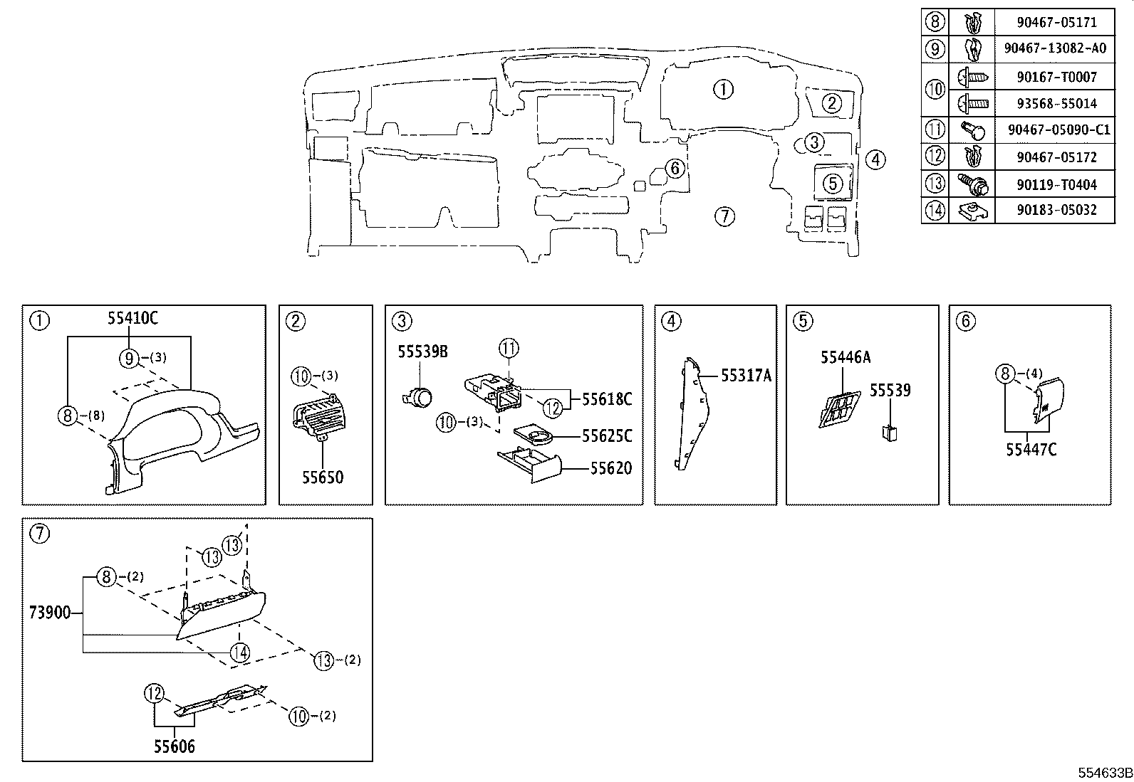55357-KK090 CUSHION, INSTRUMENT PANEL, NO.3 product image