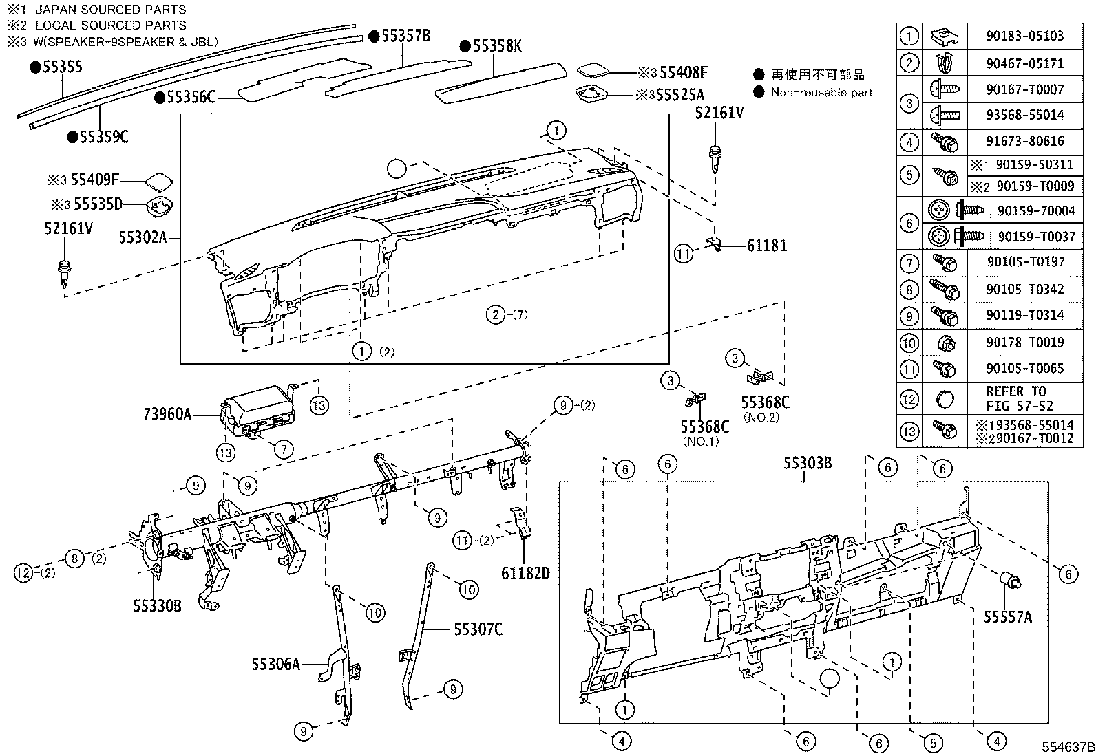 Toyota 55620-KK040 HOLDER, INSTRUMENT PANEL CUP
