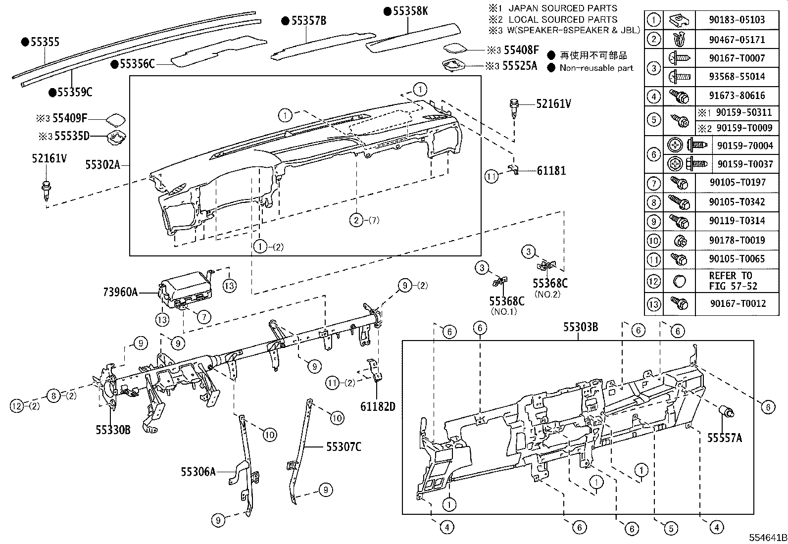 55650-YP050 REGISTER ASSY, INSTRUMENT PANEL, NO.1 product image