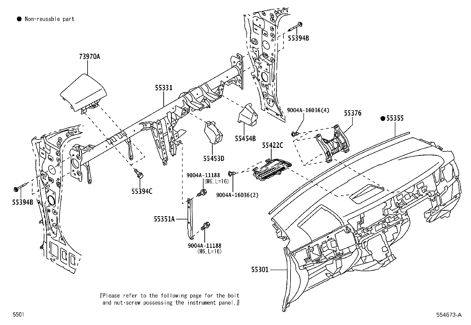 55453-BZ080 PAD, INSTRUMENT PANEL SAFETY, NO.1 product image