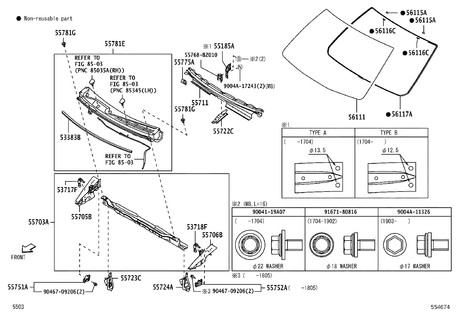 55705-BZ100 PANEL SUB-ASSY, COWL TOP SIDE, RH product image
