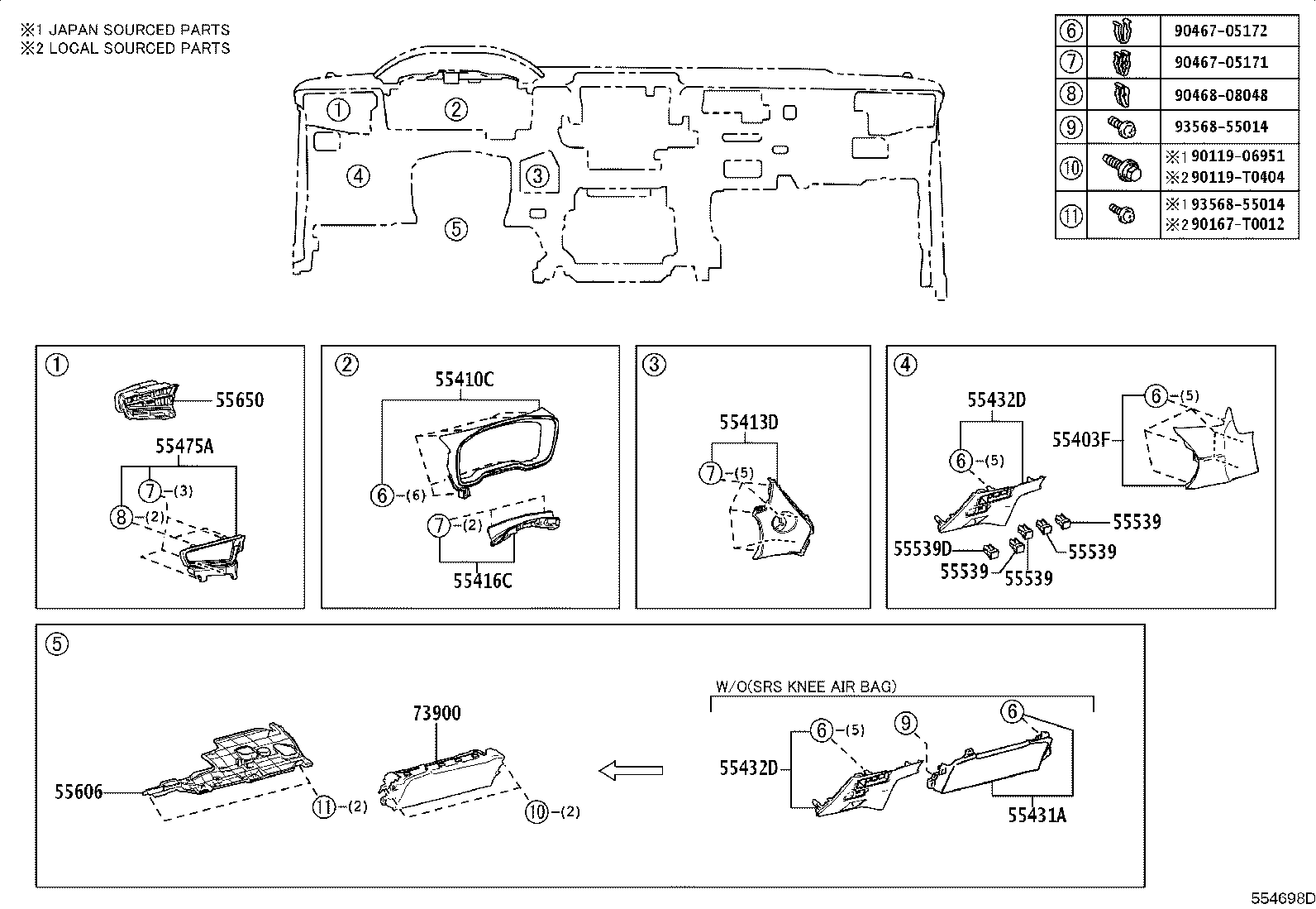 55405-0A080 PANEL SUB-ASSY, INSTRUMENT CLUSTER FINISH, CENTER product image