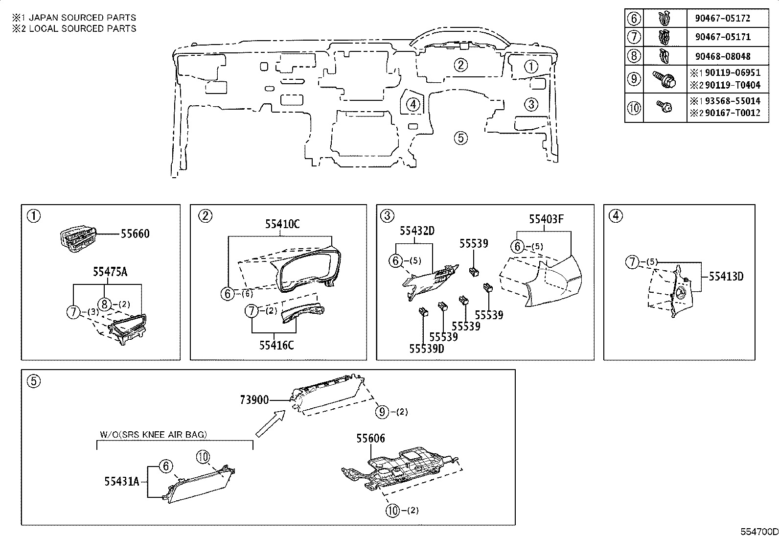 55405-0A080 PANEL SUB-ASSY, INSTRUMENT CLUSTER FINISH, CENTER product image