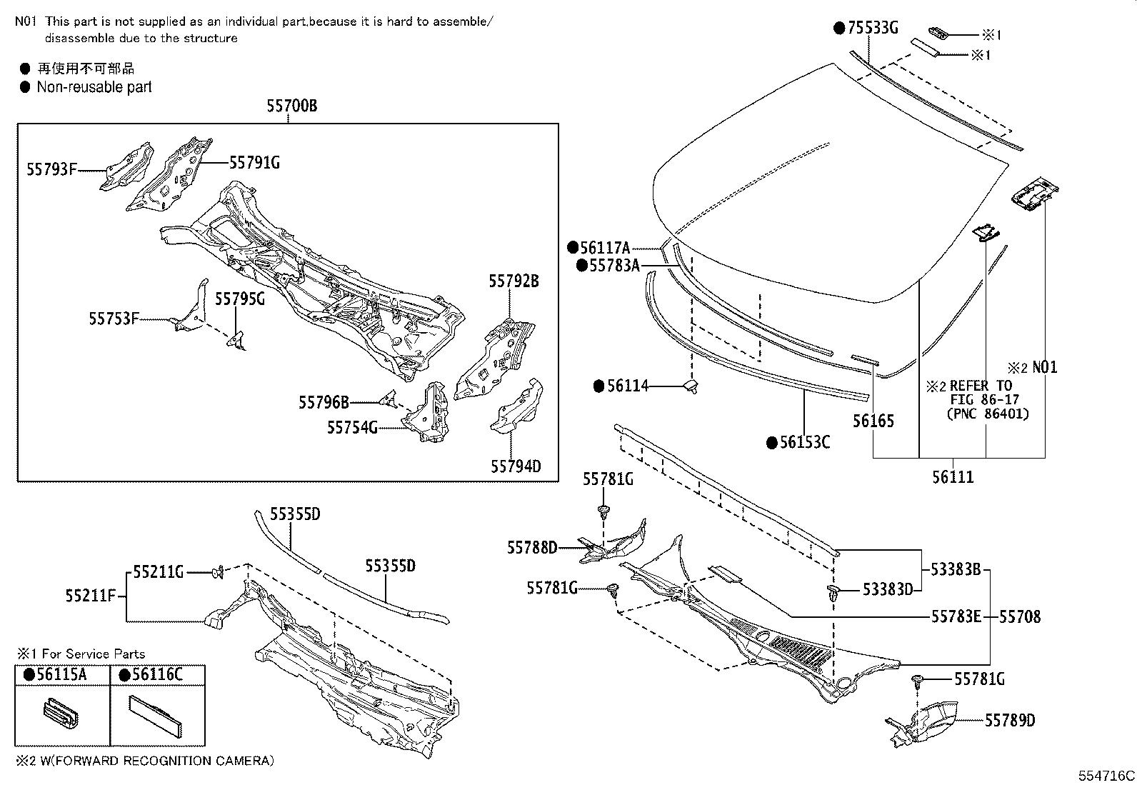 56101-11944 GLASS, WINDSHIELD product image