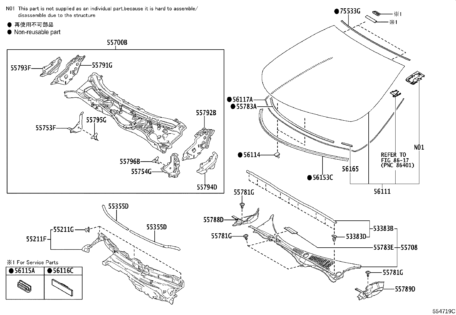 Toyota 56101-11941 GLASS, WINDSHIELD