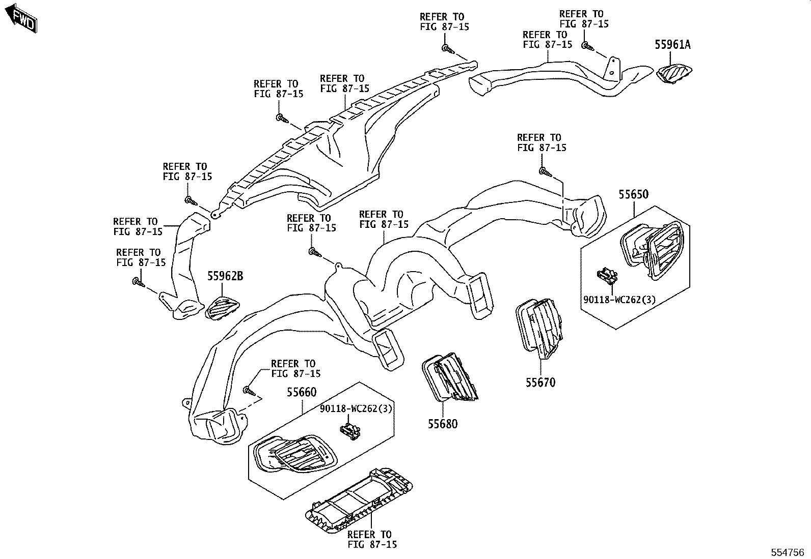 55331-WC002 REINFORCEMENT, GLOVE COMPARTMENT DOOR product image