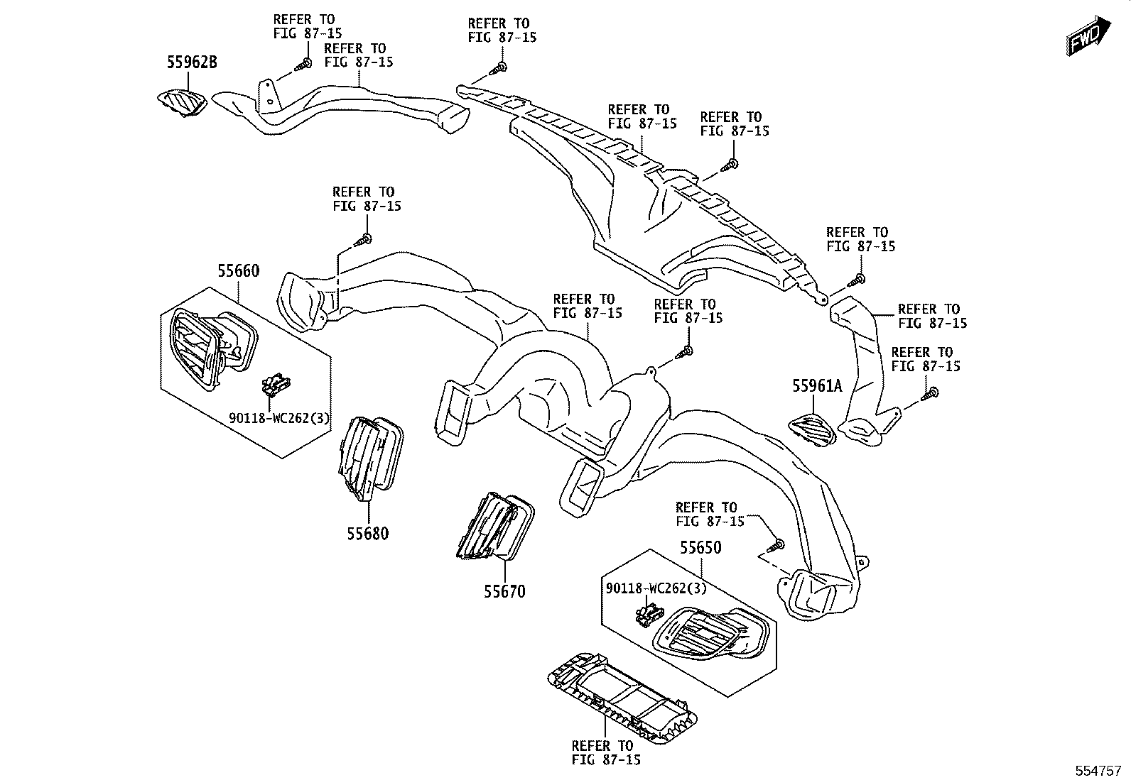 55331-WC002 REINFORCEMENT, GLOVE COMPARTMENT DOOR product image