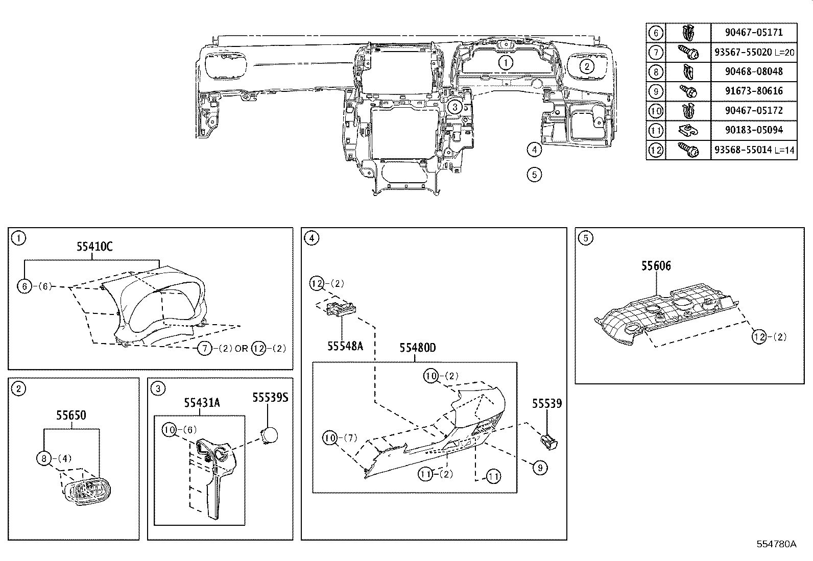 55453-52160 PAD, INSTRUMENT PANEL SAFETY, NO.1 product image