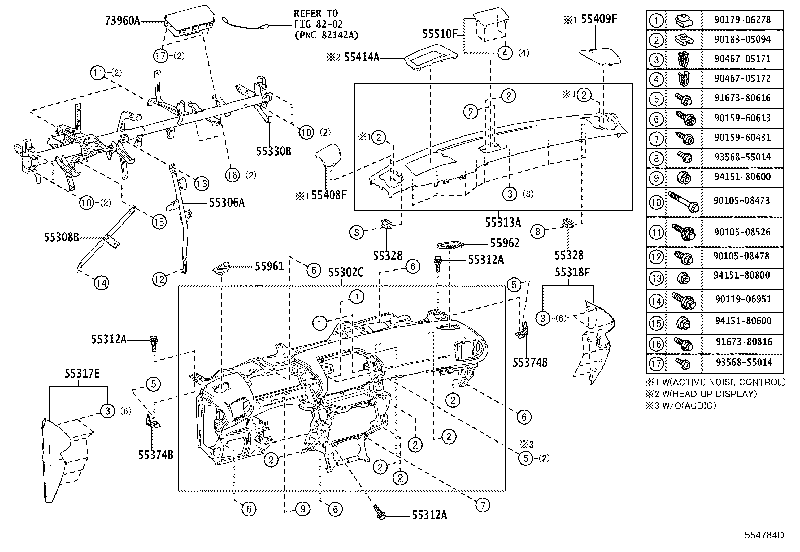 Toyota 55413-52320-C0 PANEL, INSTRUMENT CLUSTER FINISH, CENTER LOWER