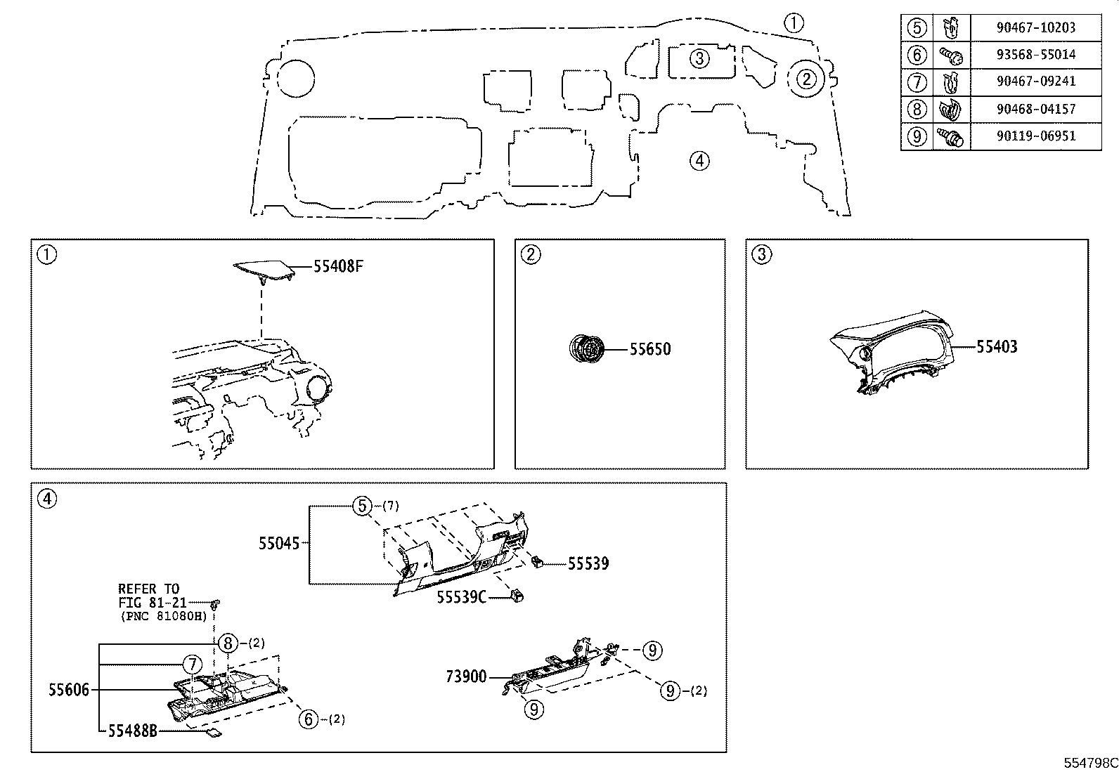 55352-53110 BRACE, INSTRUMENT PANEL TO FLOOR, NO.2 product image