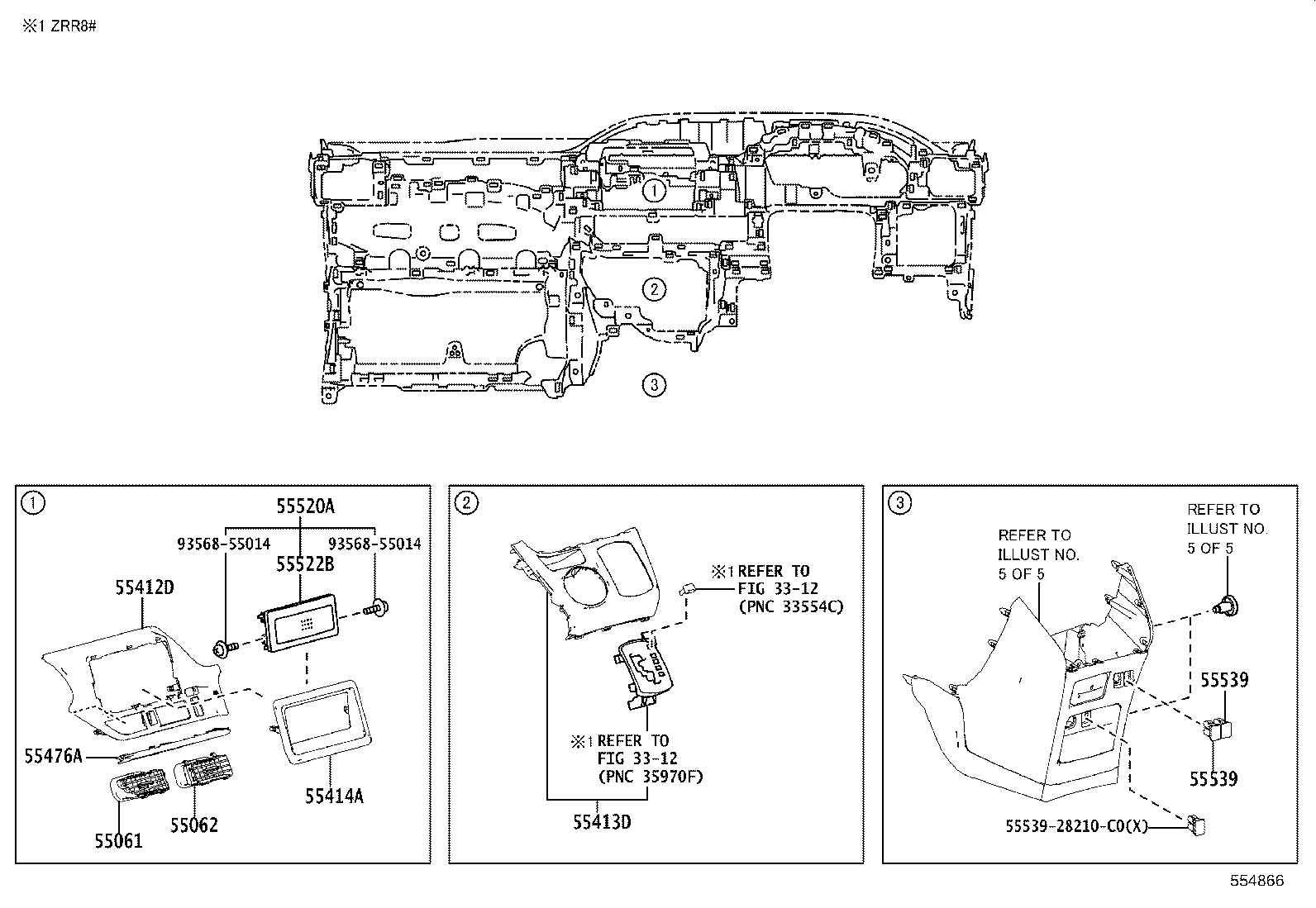 55306-28260 BRACE SUB-ASSY, INSTRUMENT PANEL, NO.1 product image