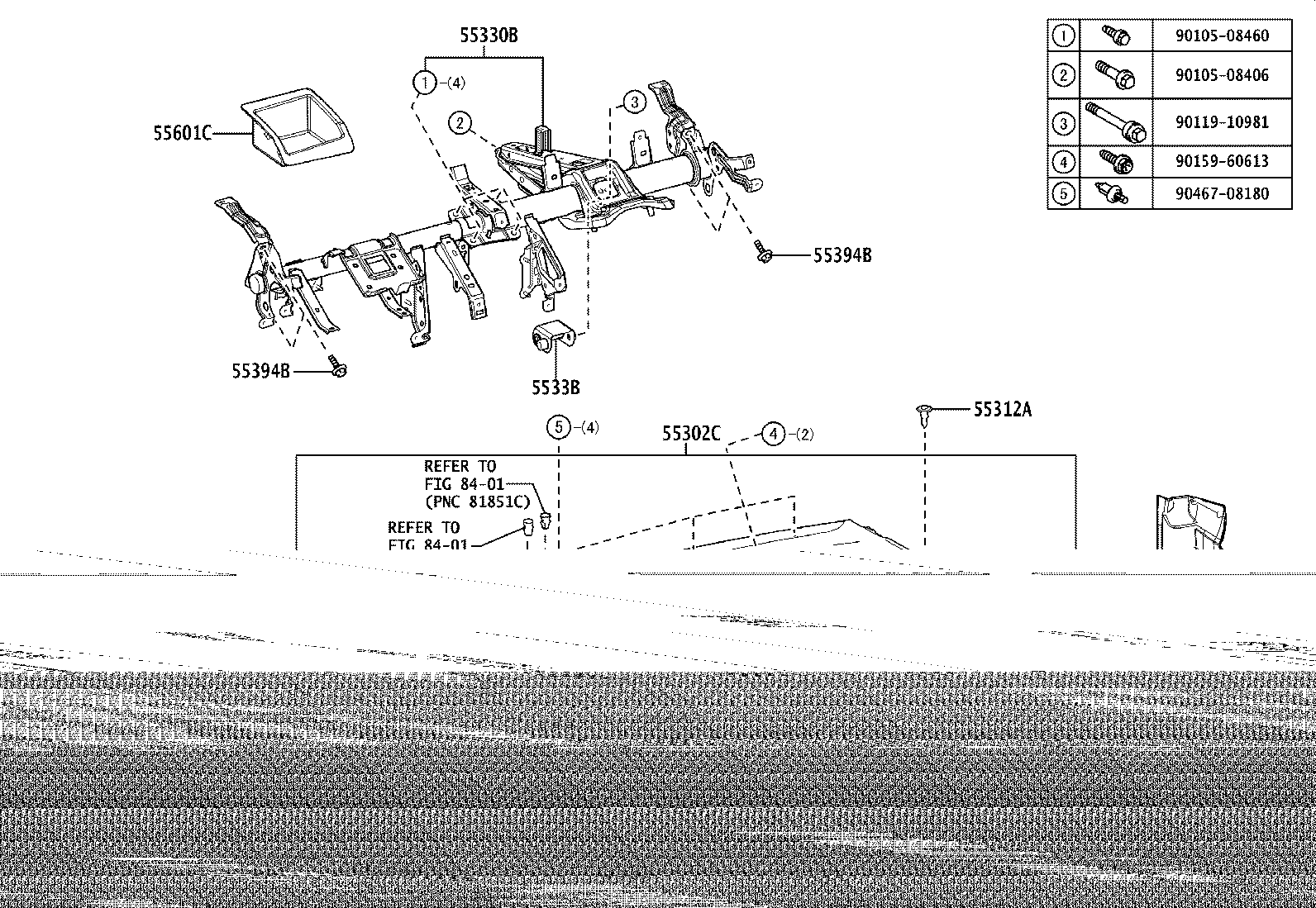 55330-55010 REINFORCEMENT ASSY, INSTRUMENT PANEL product image
