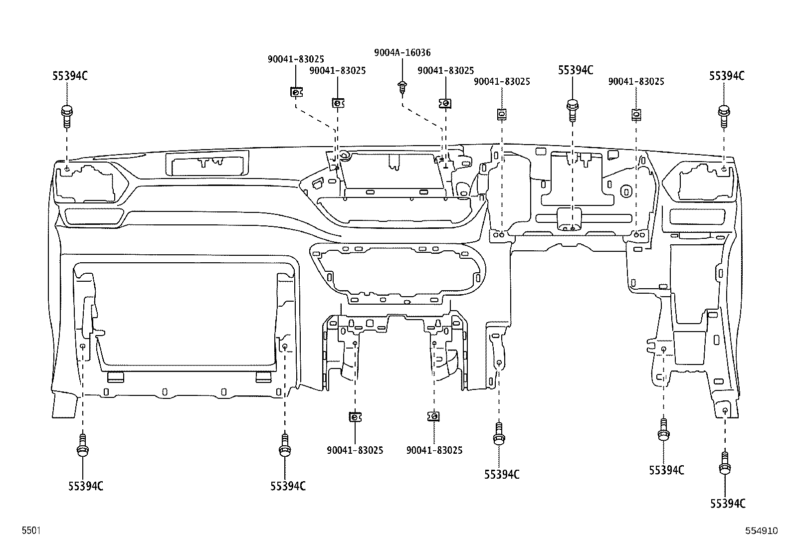 55453-BZ130 PAD, INSTRUMENT PANEL SAFETY, NO.1 product image