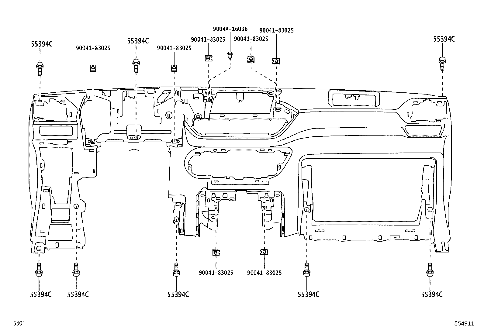 55453-BZ130 PAD, INSTRUMENT PANEL SAFETY, NO.1 product image