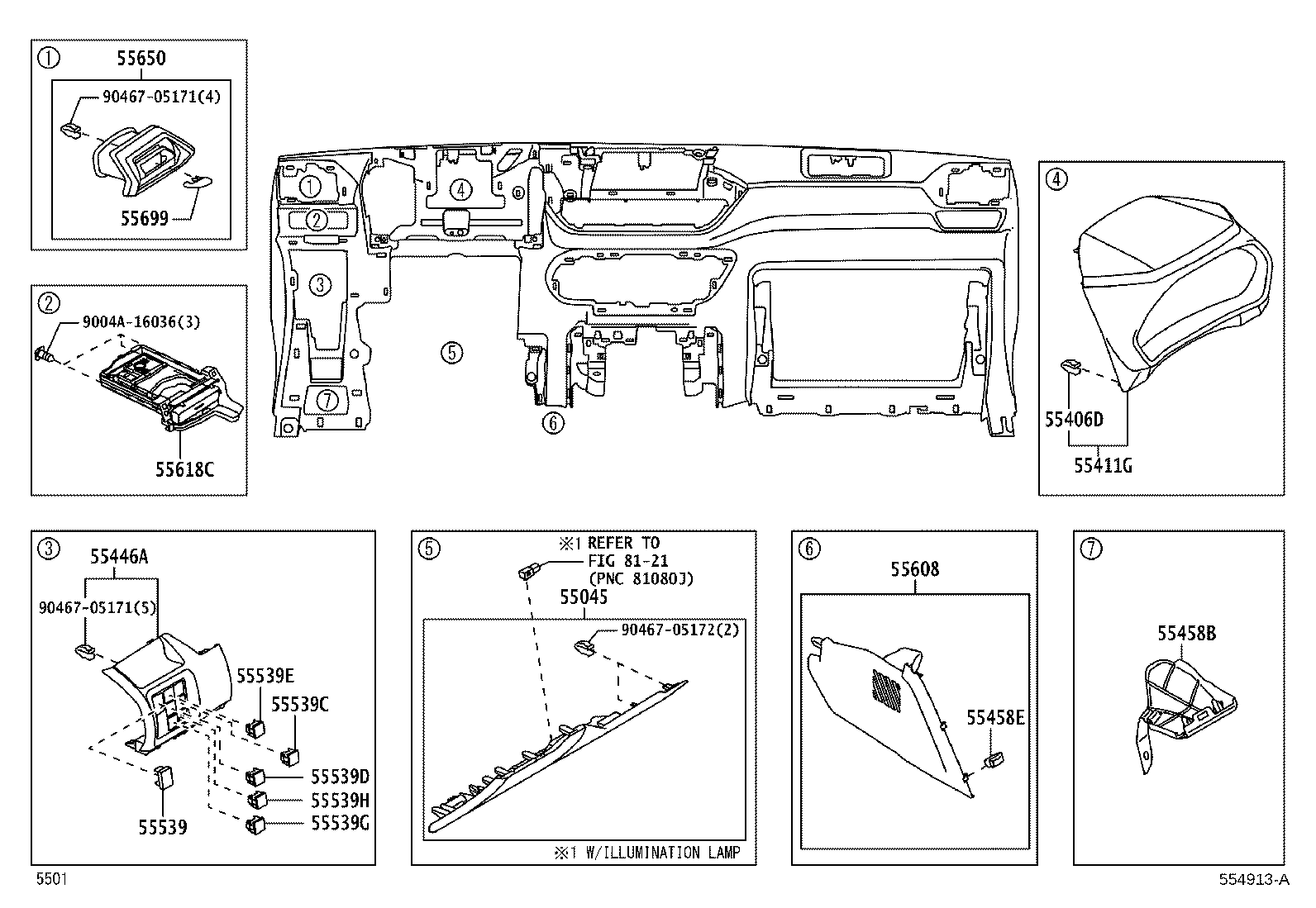Toyota 55421-BZ100 PANEL, INSTRUMENT CLUSTER FINISH, UPPER