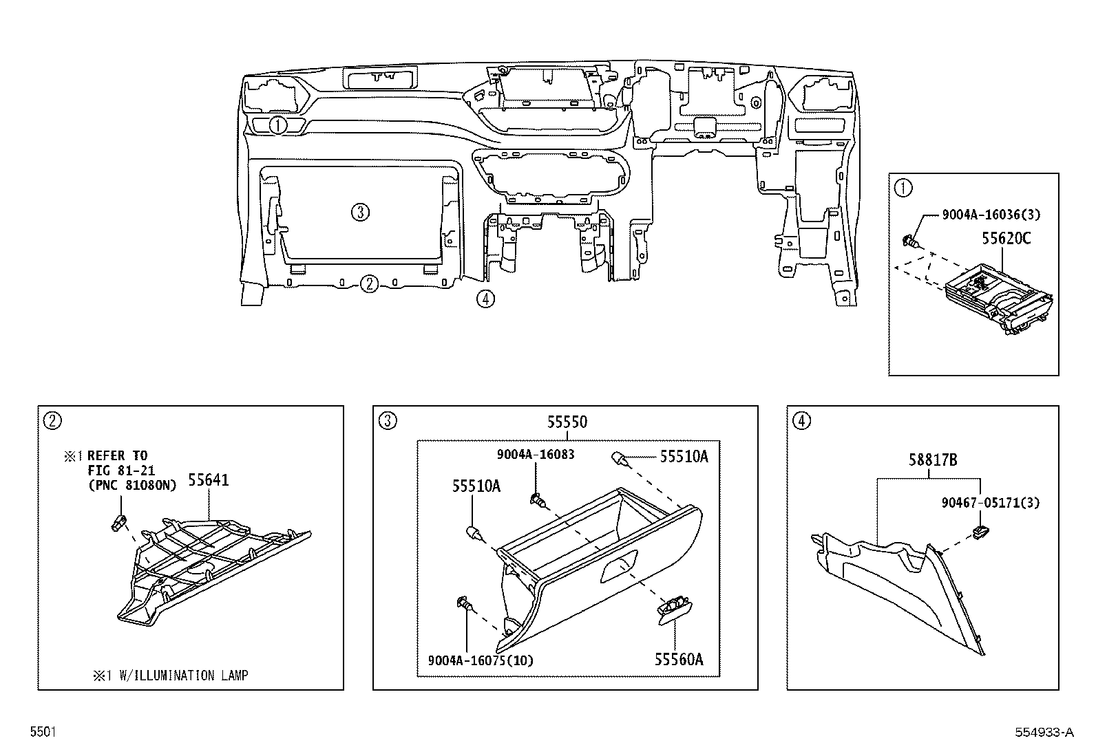 55453-BZ130 PAD, INSTRUMENT PANEL SAFETY, NO.1 product image