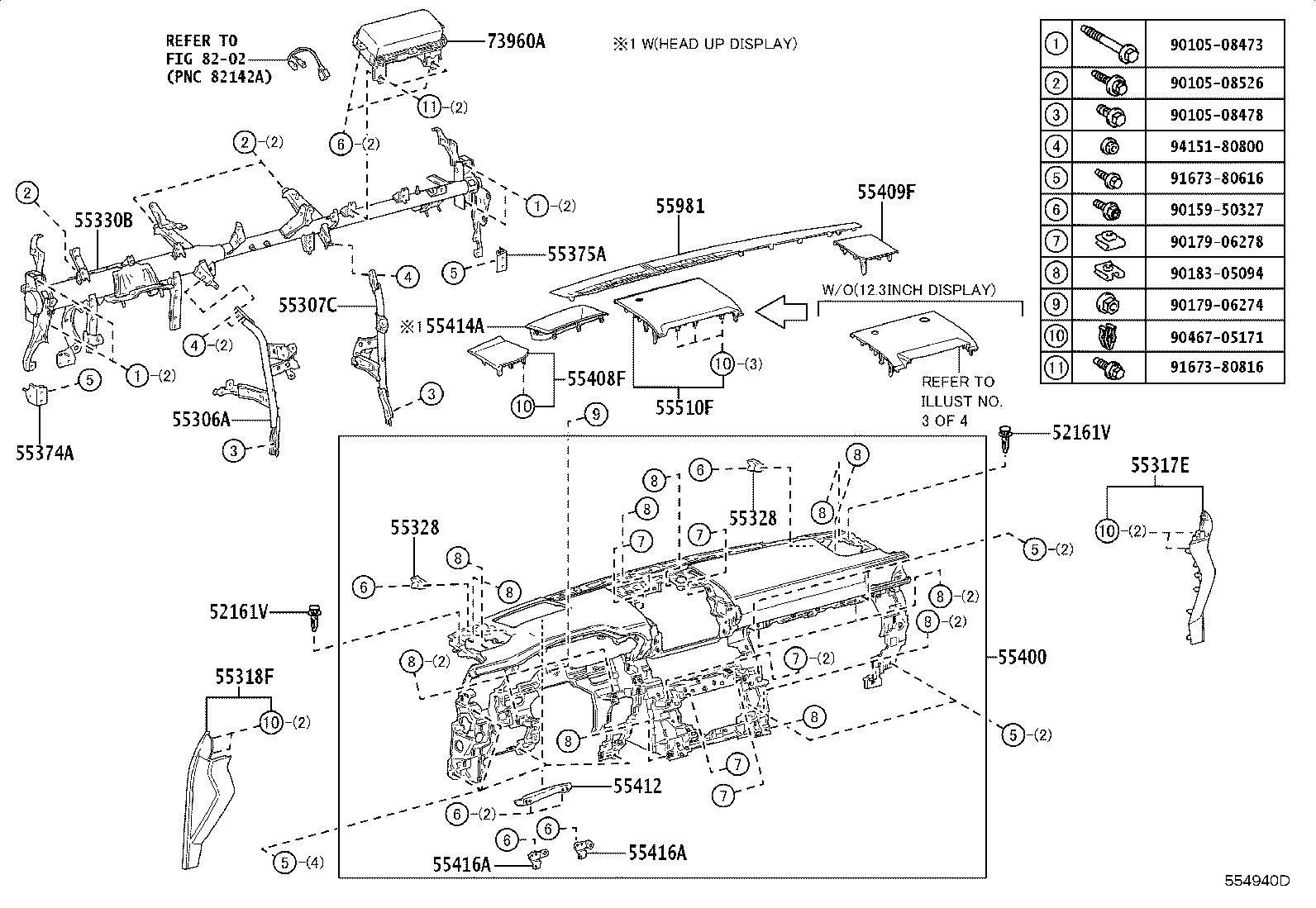 55405-60740 PANEL SUB-ASSY, INSTRUMENT CLUSTER FINISH, CENTER product image