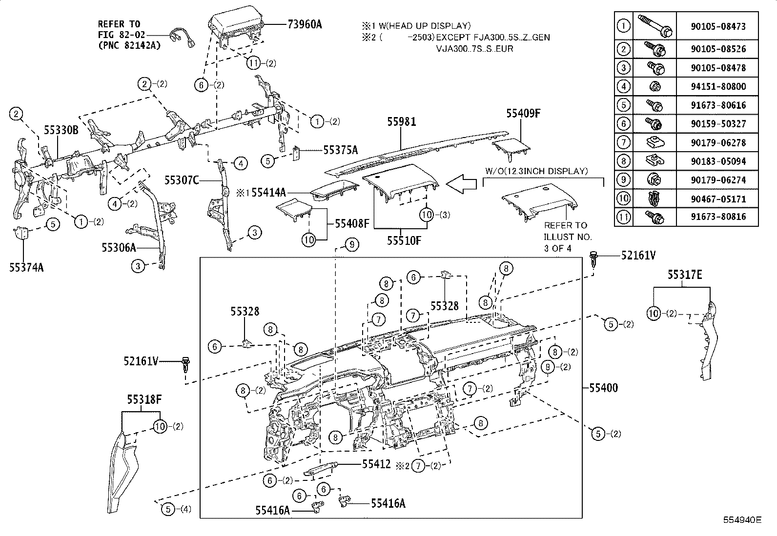 55405-60740 PANEL SUB-ASSY, INSTRUMENT CLUSTER FINISH, CENTER product image