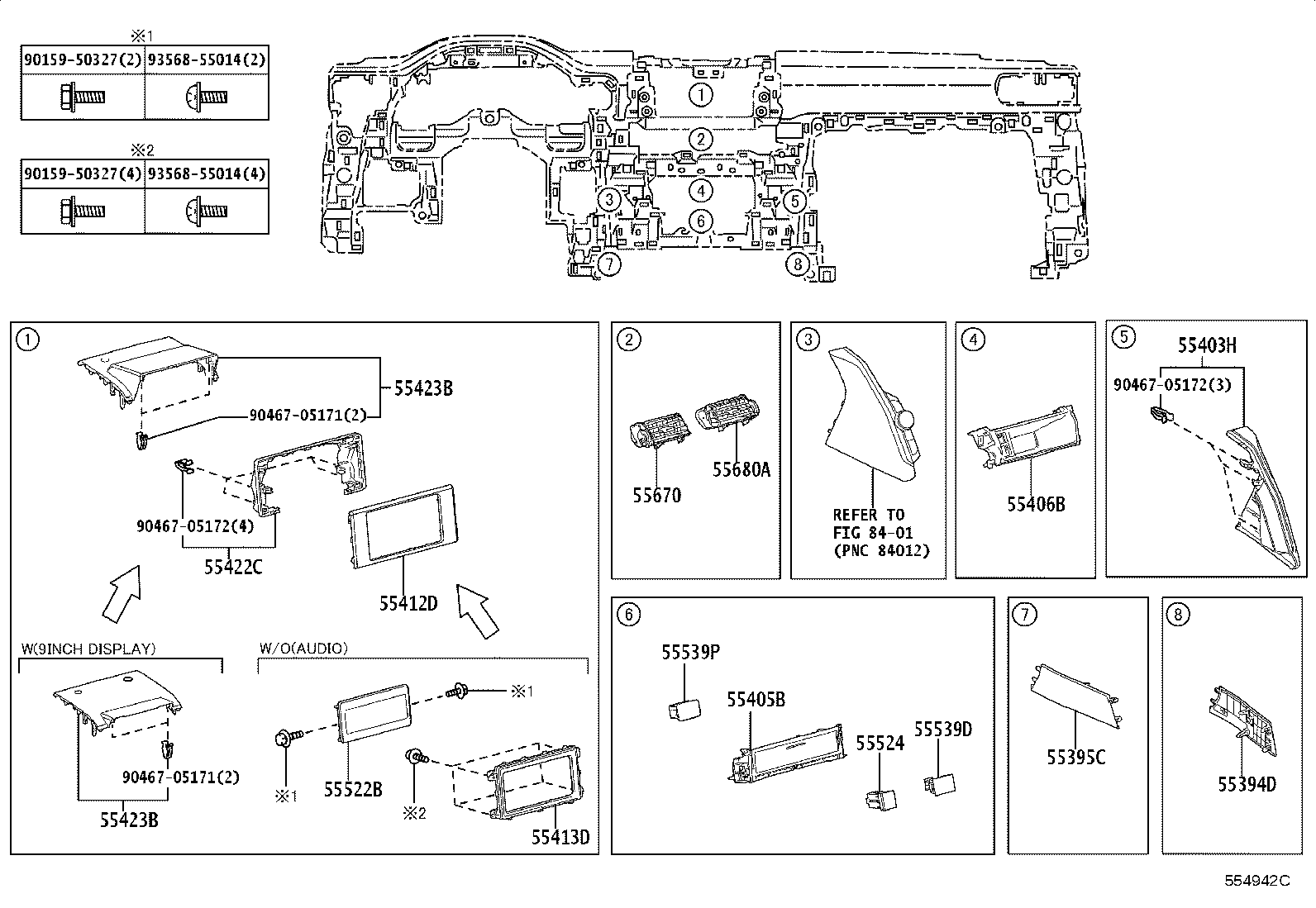 55405-60740 PANEL SUB-ASSY, INSTRUMENT CLUSTER FINISH, CENTER product image