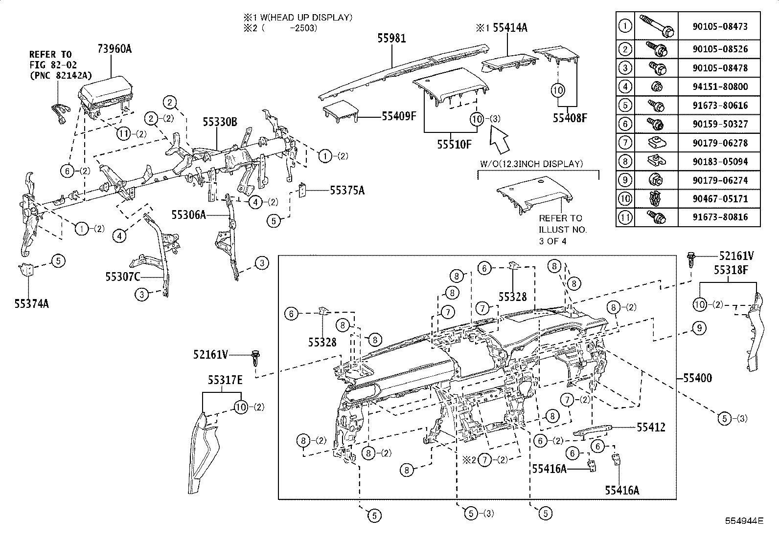 55405-60740 PANEL SUB-ASSY, INSTRUMENT CLUSTER FINISH, CENTER product image