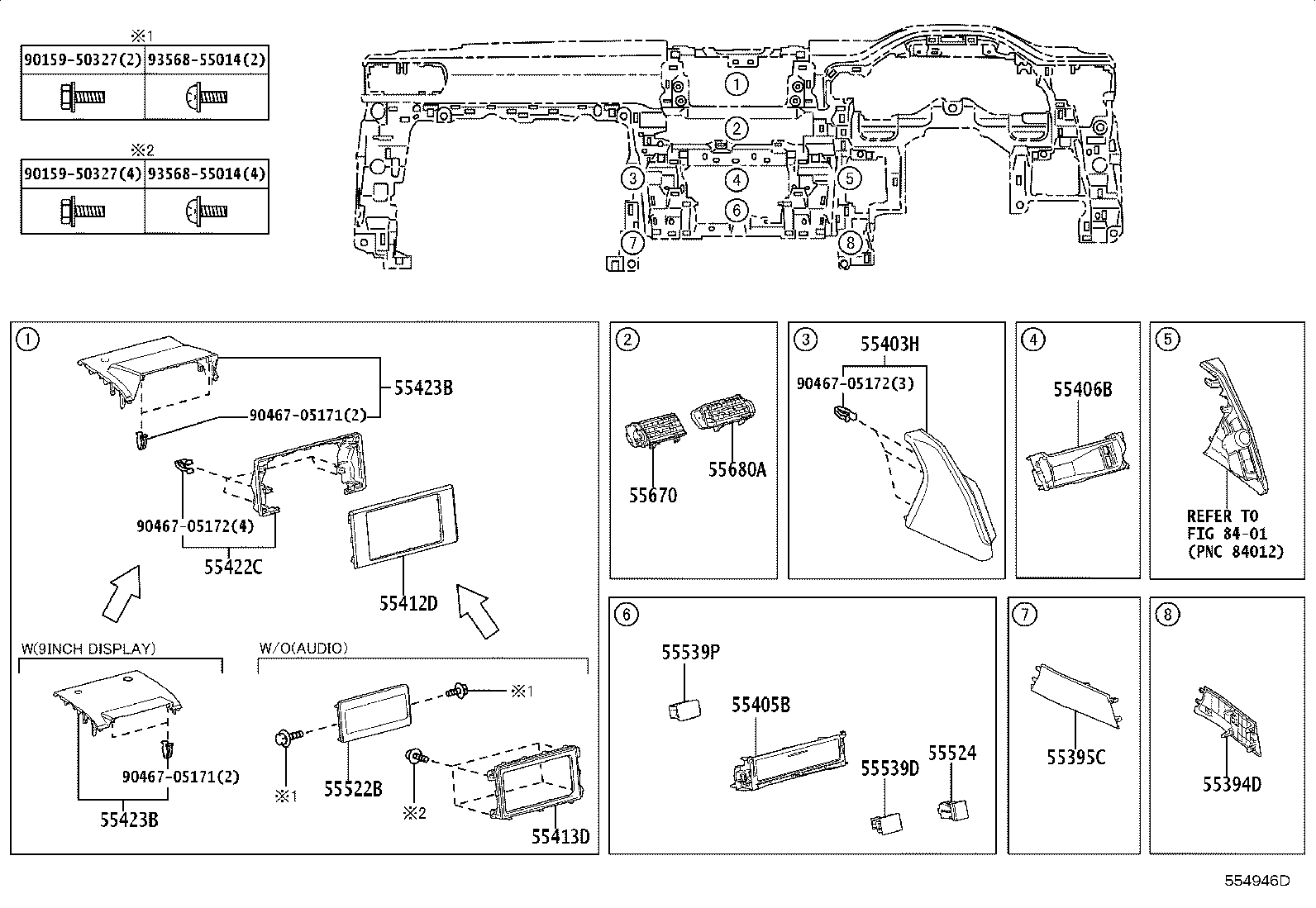 55405-60740 PANEL SUB-ASSY, INSTRUMENT CLUSTER FINISH, CENTER product image