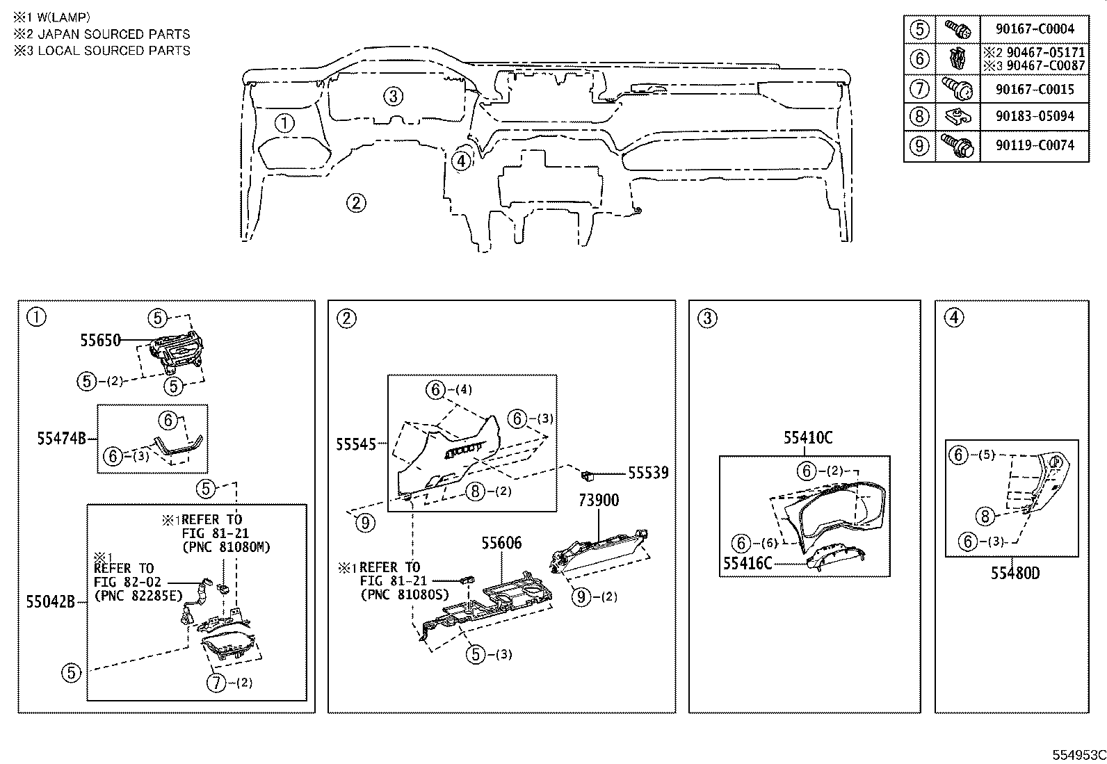 55434-0R160 PANEL, INSTRUMENT PANEL FINISH, LOWER CENTER product image