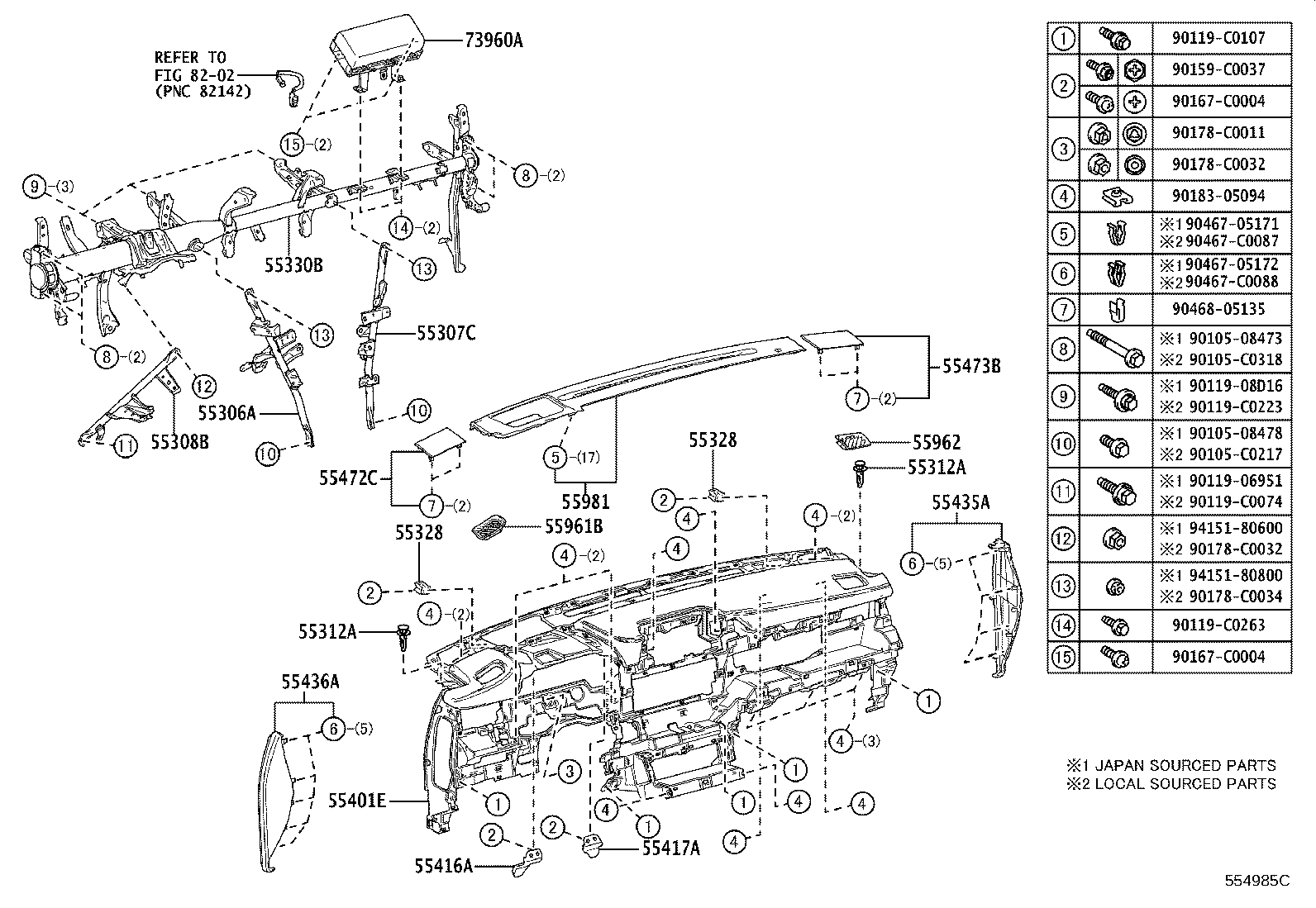 55650-0E320 REGISTER ASSY, INSTRUMENT PANEL, NO.1 product image