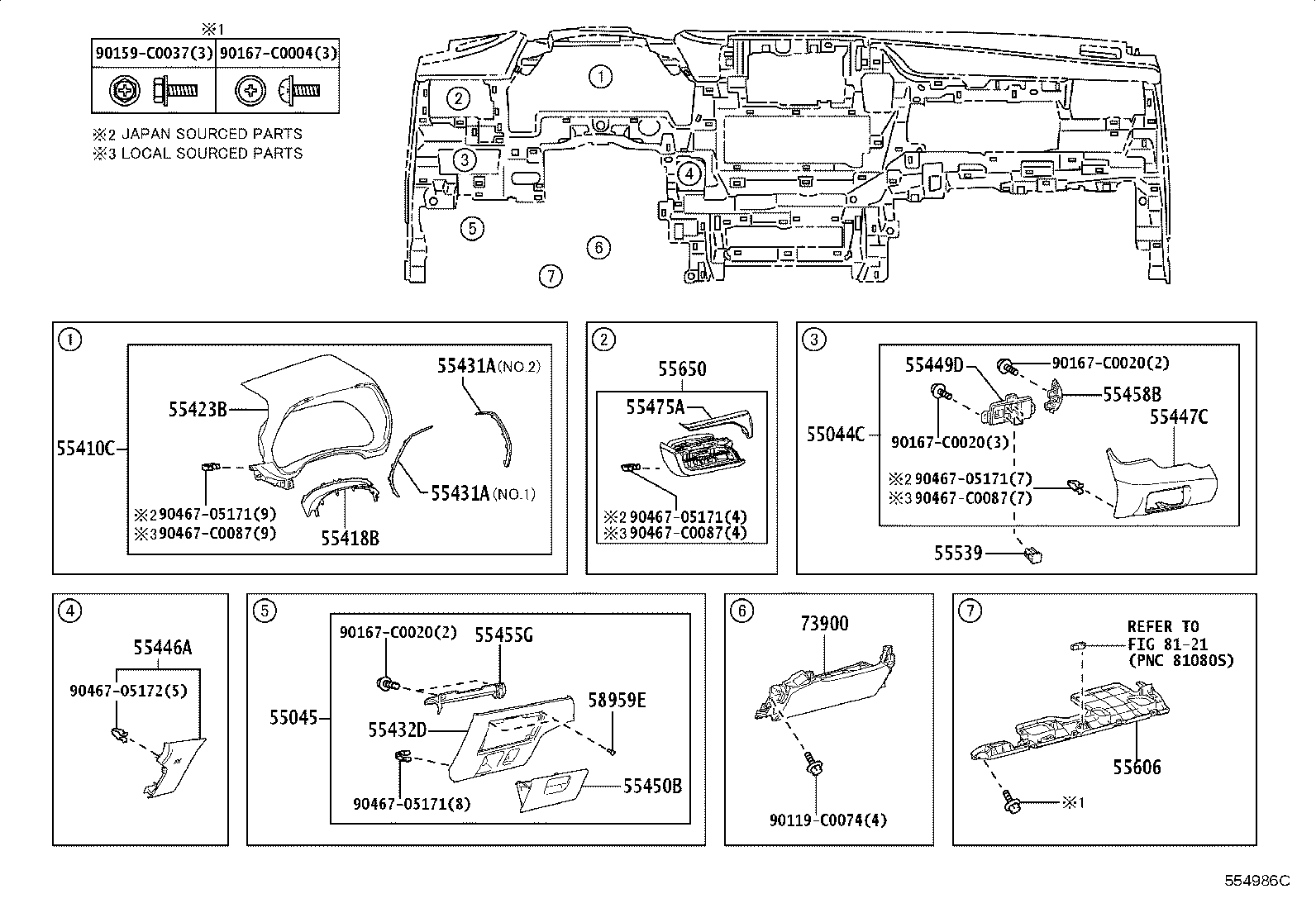 55650-0E320 REGISTER ASSY, INSTRUMENT PANEL, NO.1 product image