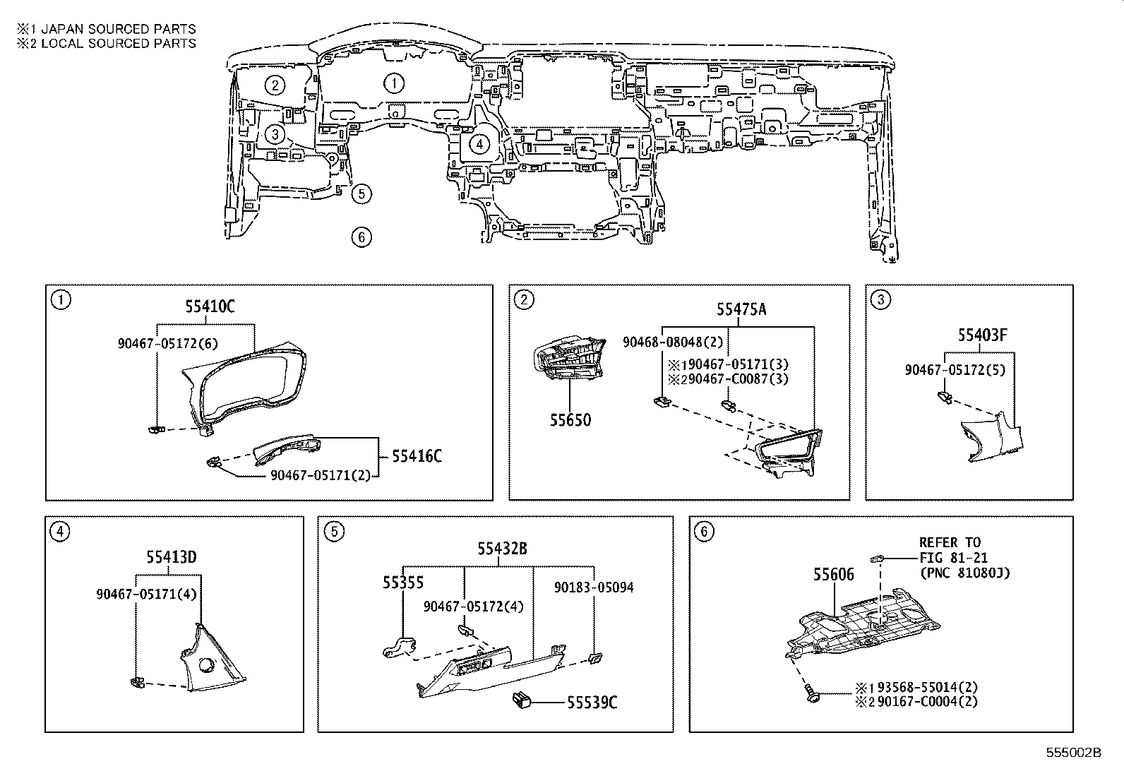 55650-02730 REGISTER ASSY, INSTRUMENT PANEL, NO.1 product image