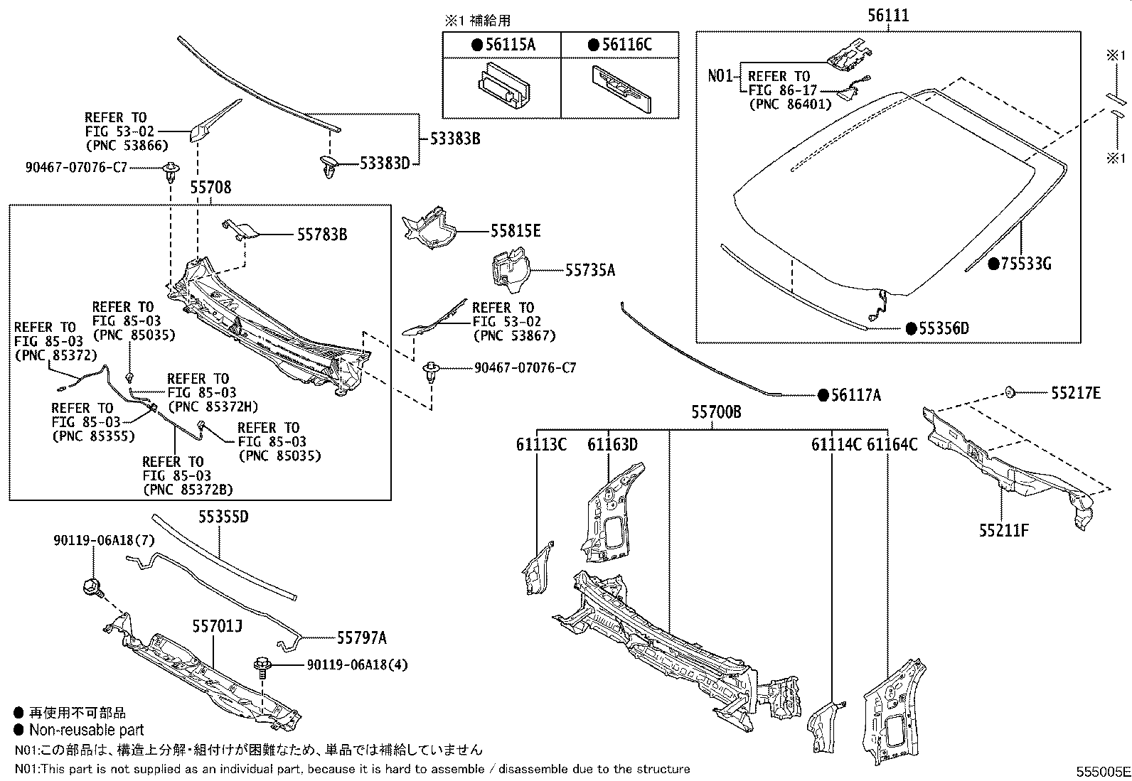 56101-52V60 GLASS, WINDSHIELD product image